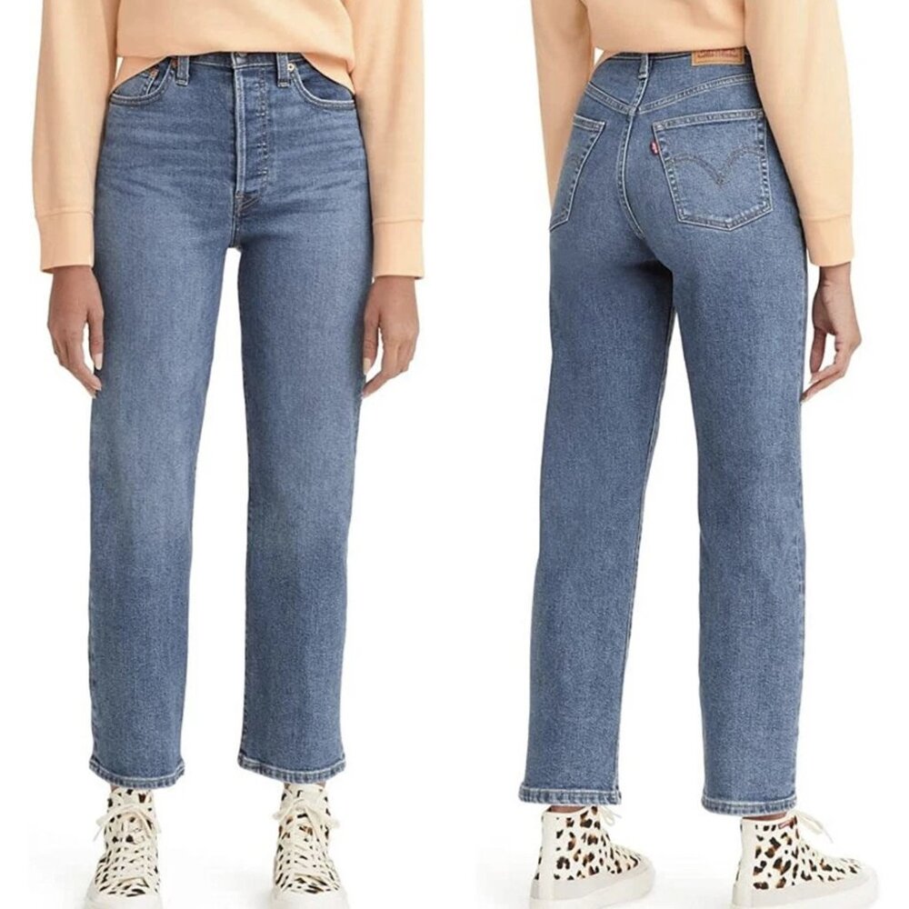 LEVI'S ribcage straight ankle jeans in summer slide (sz25)